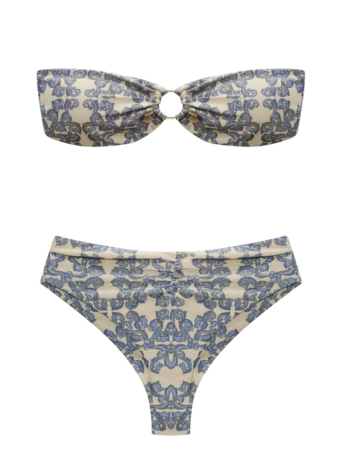 🌀 Blue Majolica Strapless Bikini Top